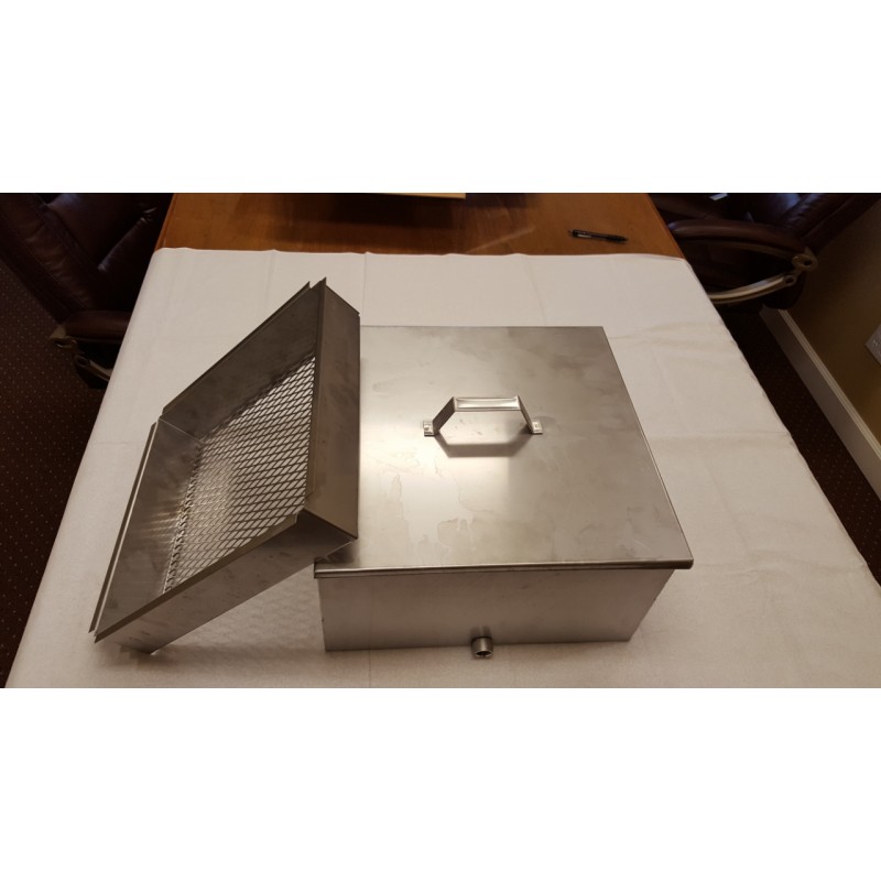 Flat maple syrup filter pan 16"x16"x8" 20 ga